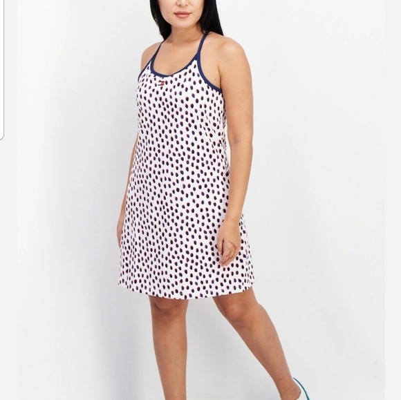 Tommy Hilfiger Dresses & Skirts - NWT Tommy Hilfiger Sport Casual Athletic Mini Dress Size L White Polka Dots
